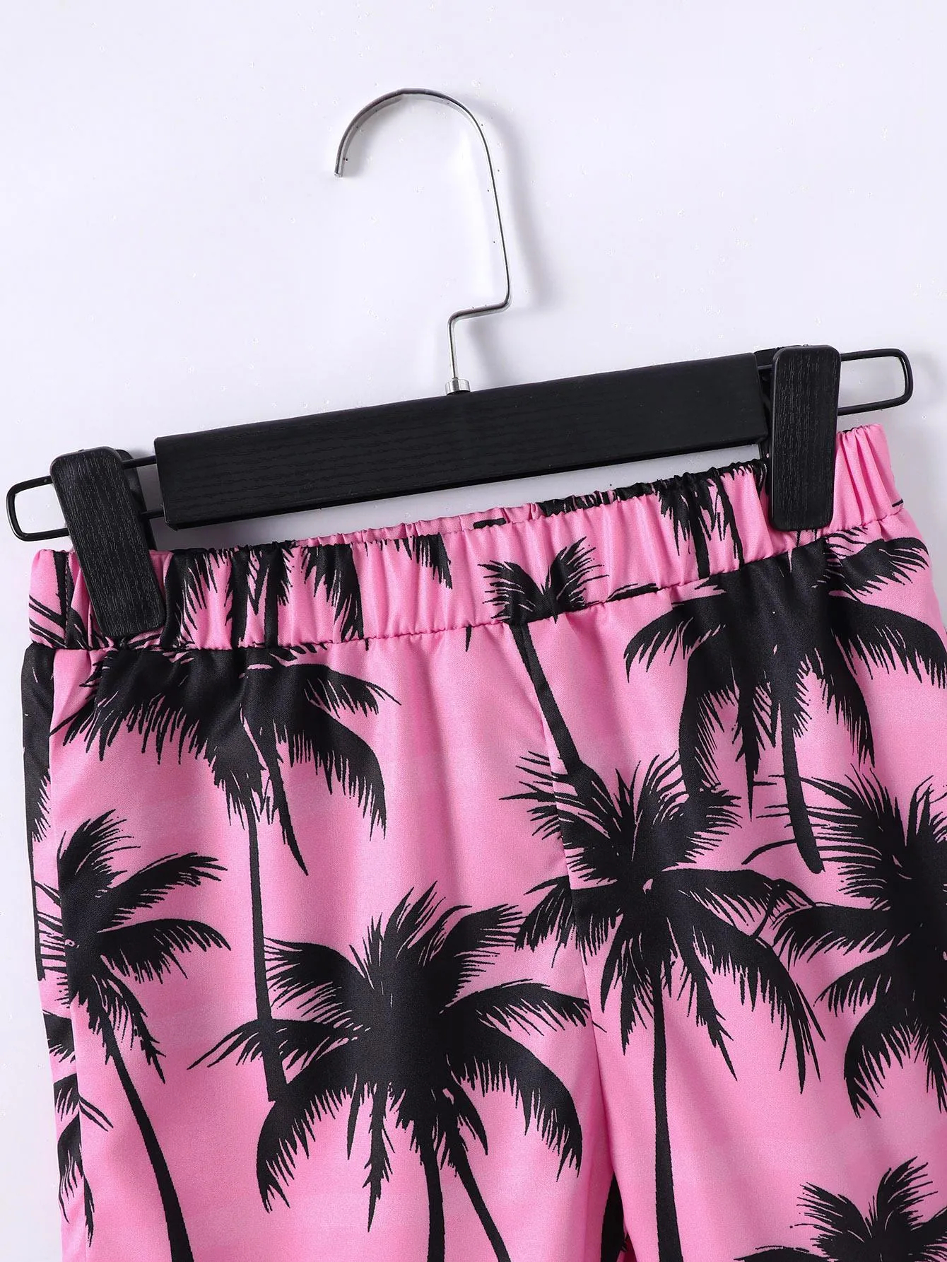 7-15Y Kid Boys Coconut Tree And VACATION Letter Graphic Print Splice Short Sleeve T-shirt  2Pcs Comfy Summer Clothing Pink Catpapa 462401036
