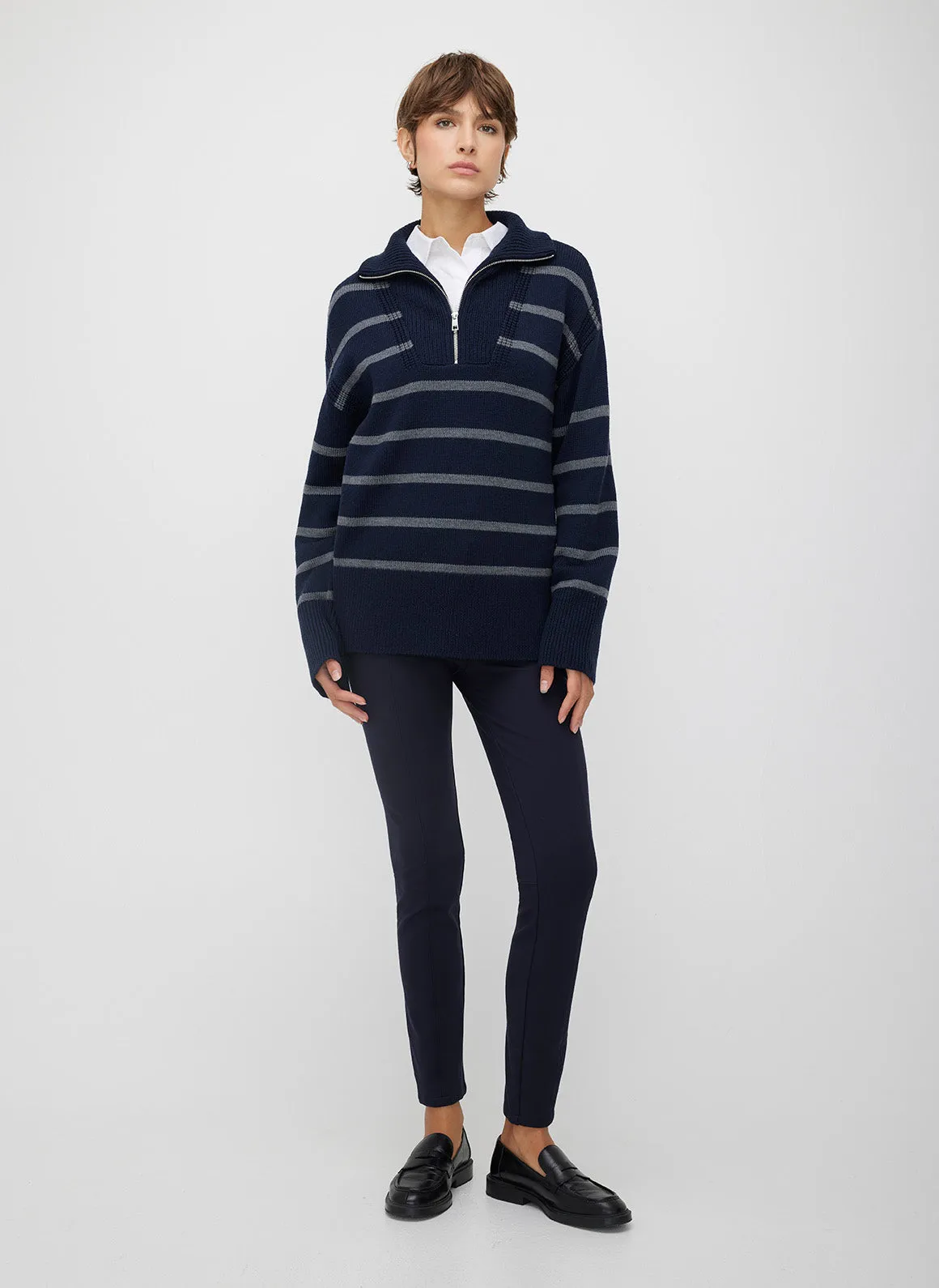 Apres 1/4 Zip Merino Sweater Striped