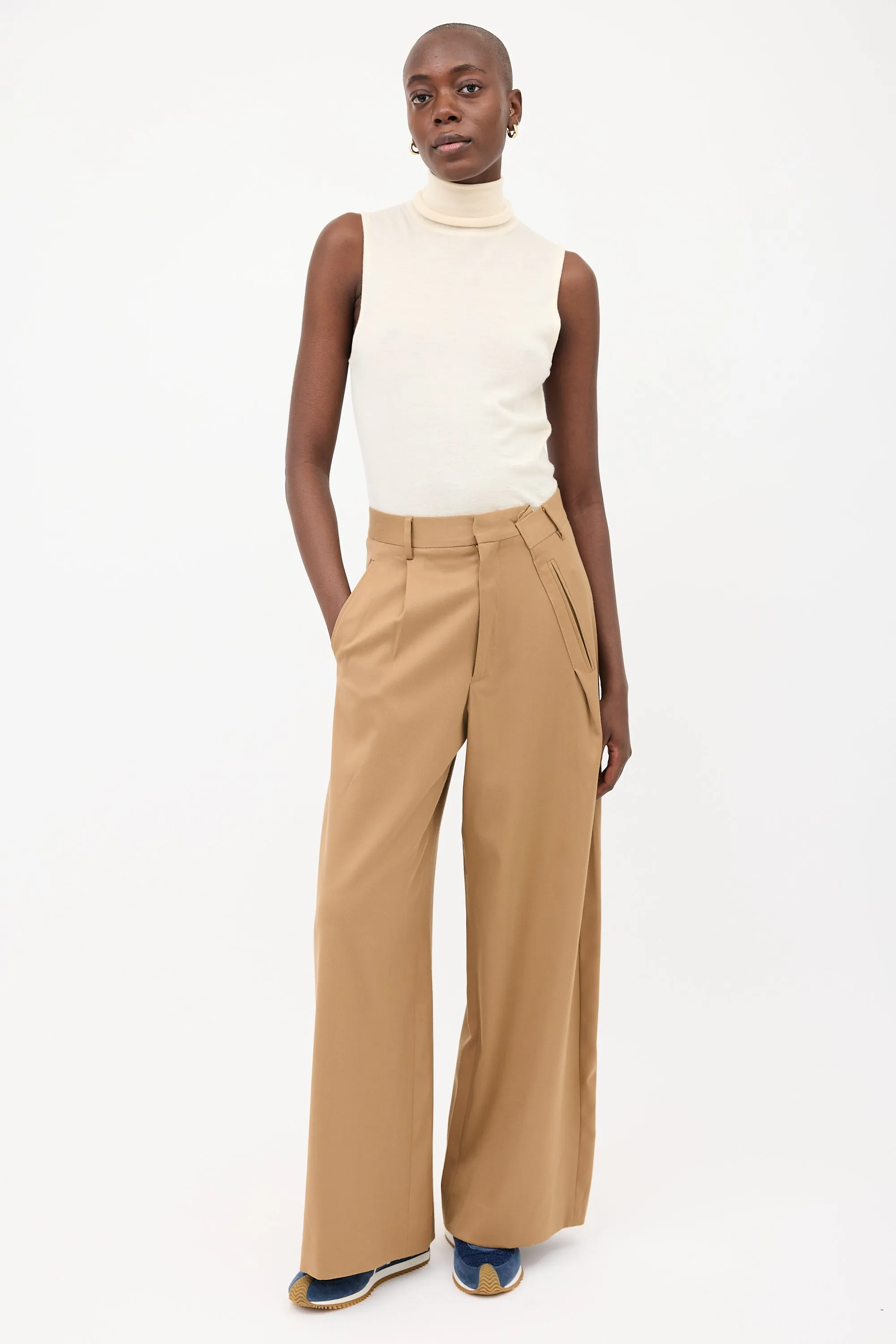 Asymmetrical Wide Leg Trouser