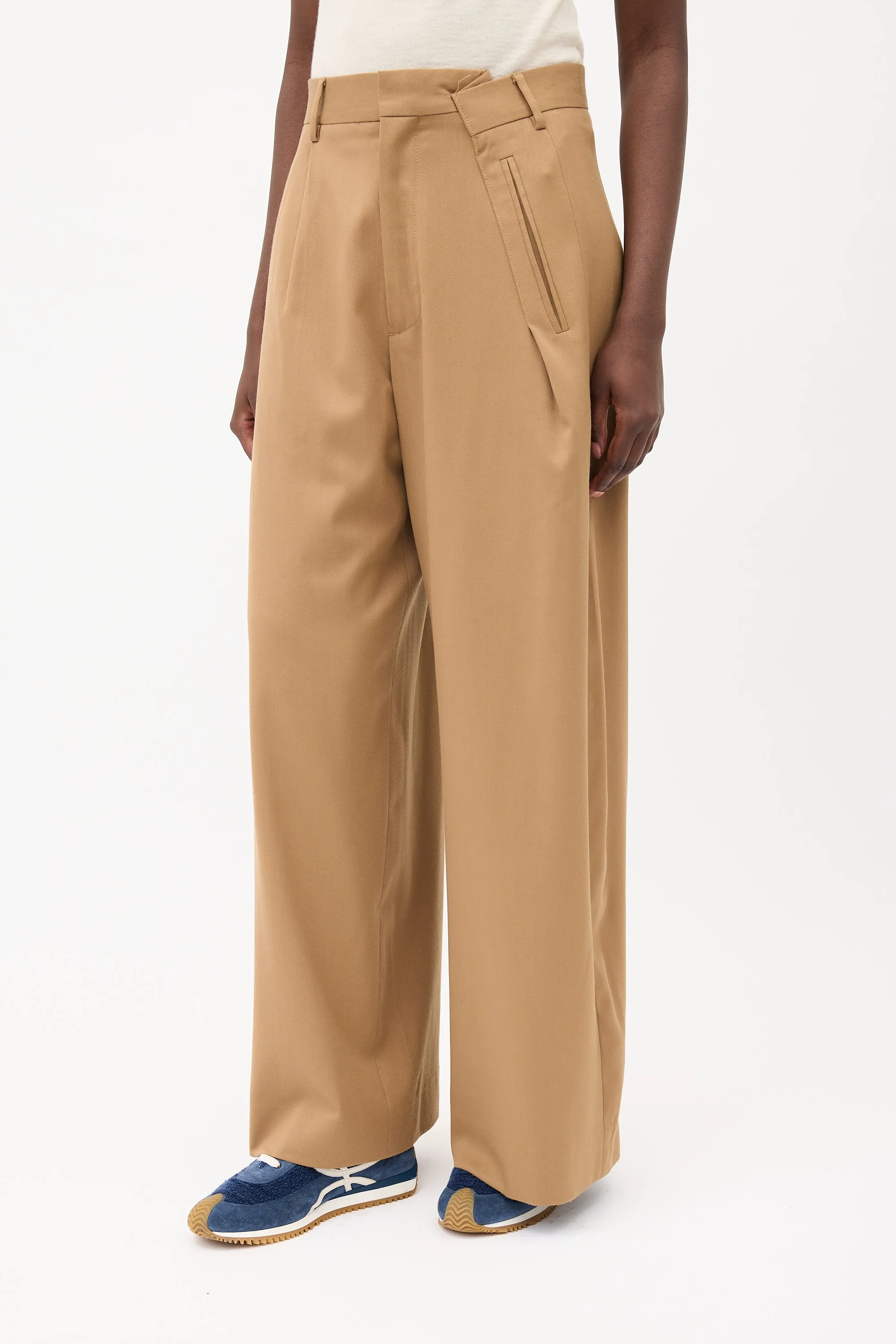 Asymmetrical Wide Leg Trouser