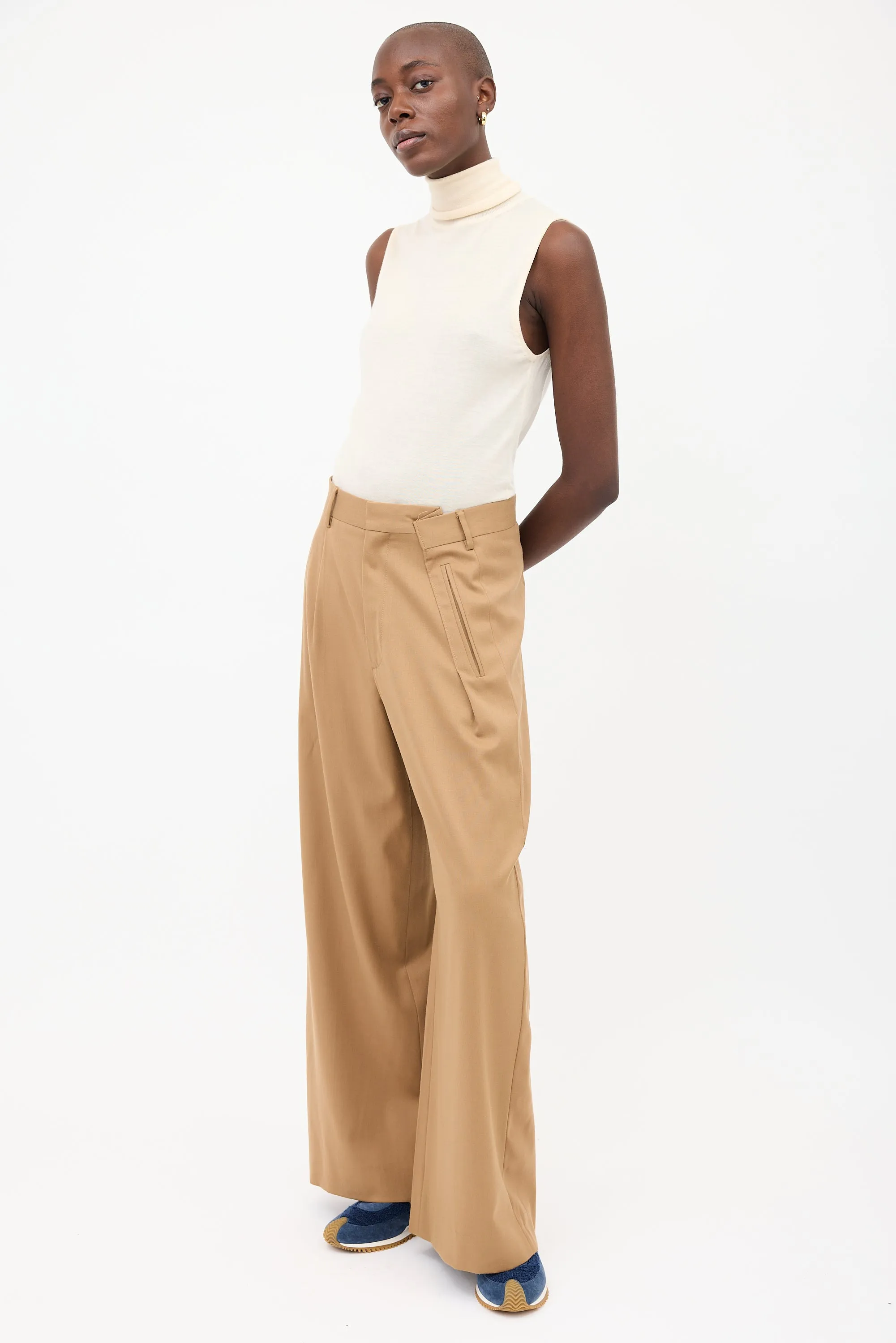 Asymmetrical Wide Leg Trouser