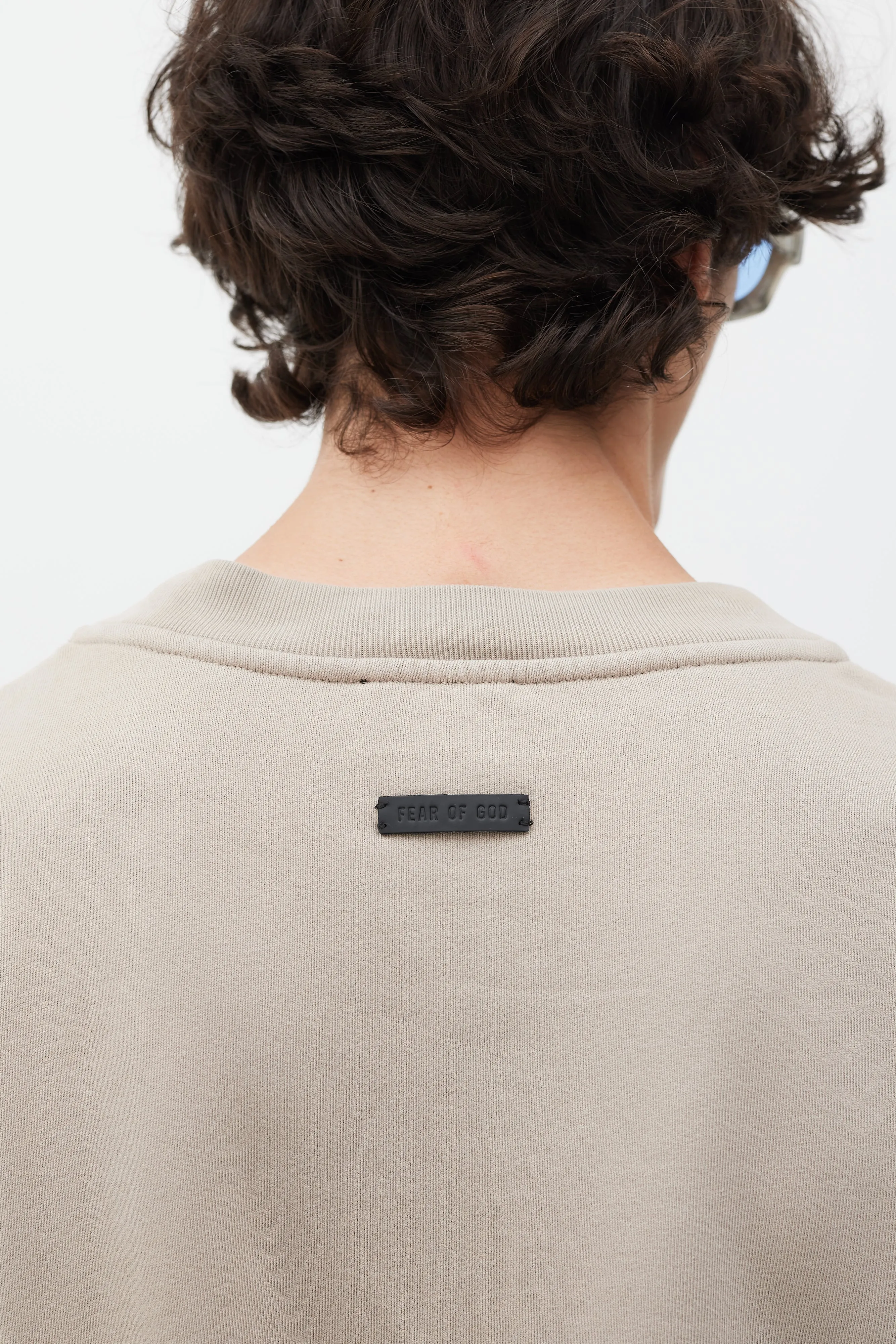 Beige Short Sleeve Sweatshirt