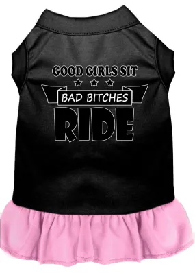 Bitches Ride Screen Print Dog Dress Black With Light Pink Xl (16) Bitches Ride Screen Print Dog Dress Black With Light Pink Xl (16)