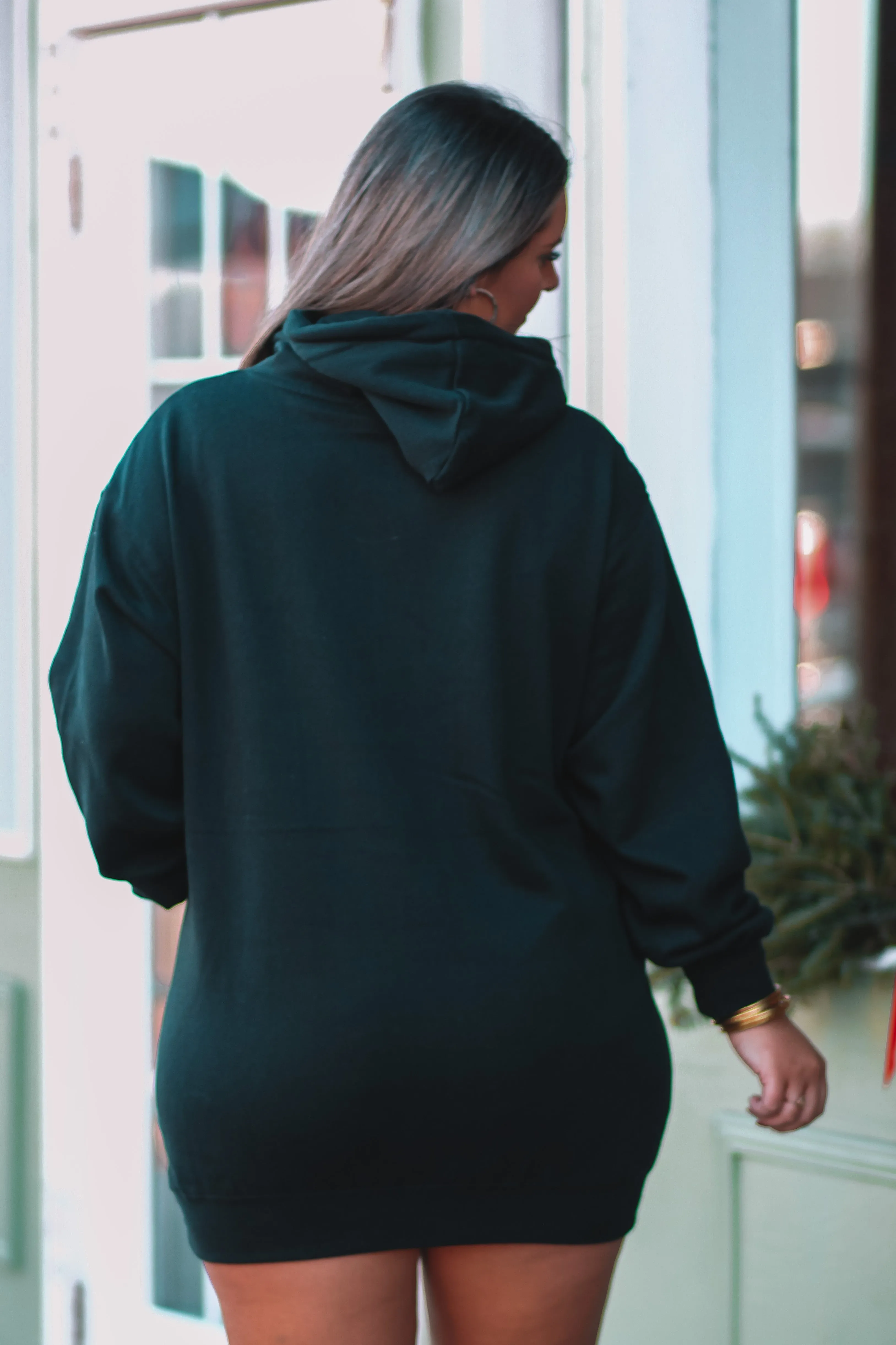 Black Oversized Hoodie Dress