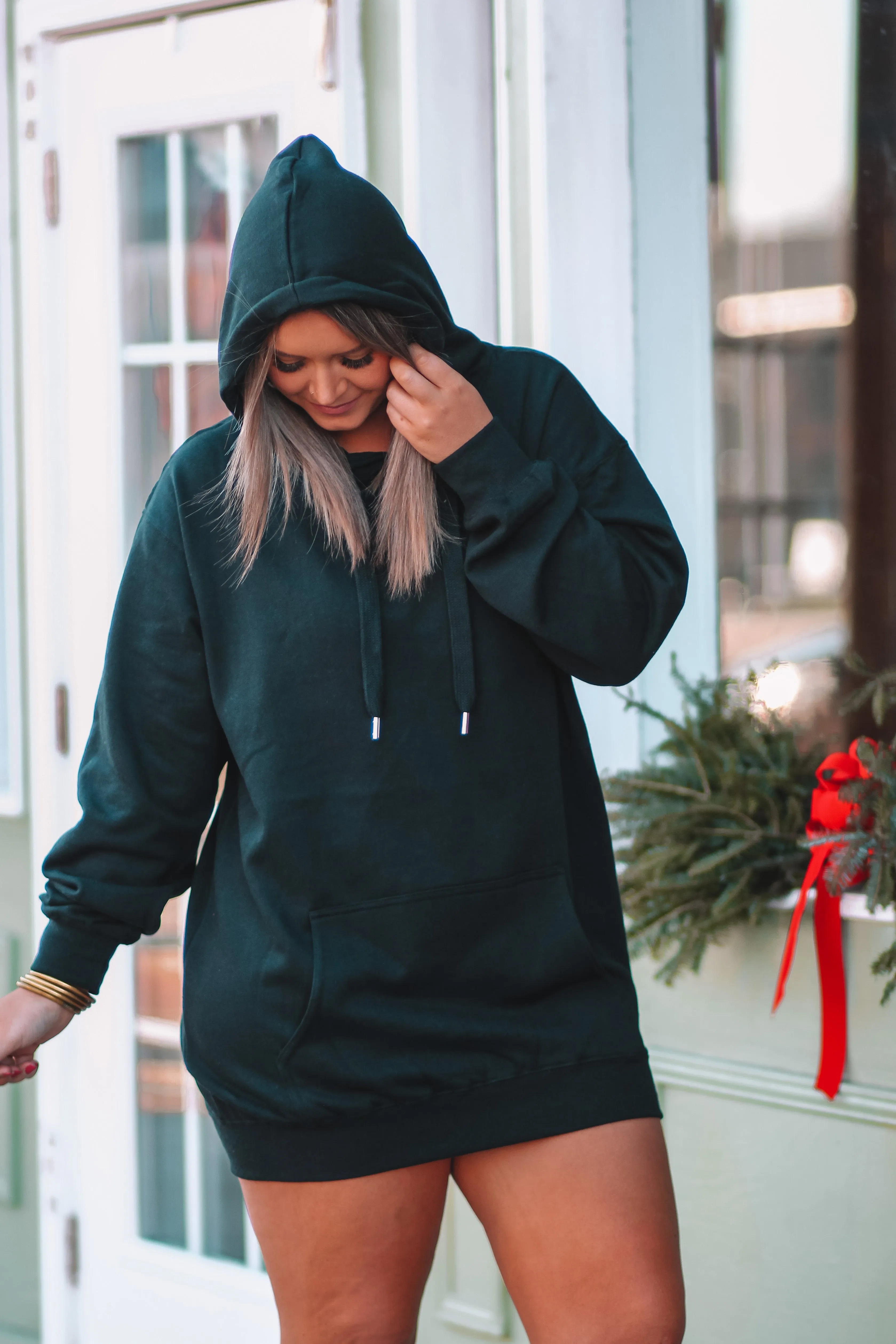 Black Oversized Hoodie Dress