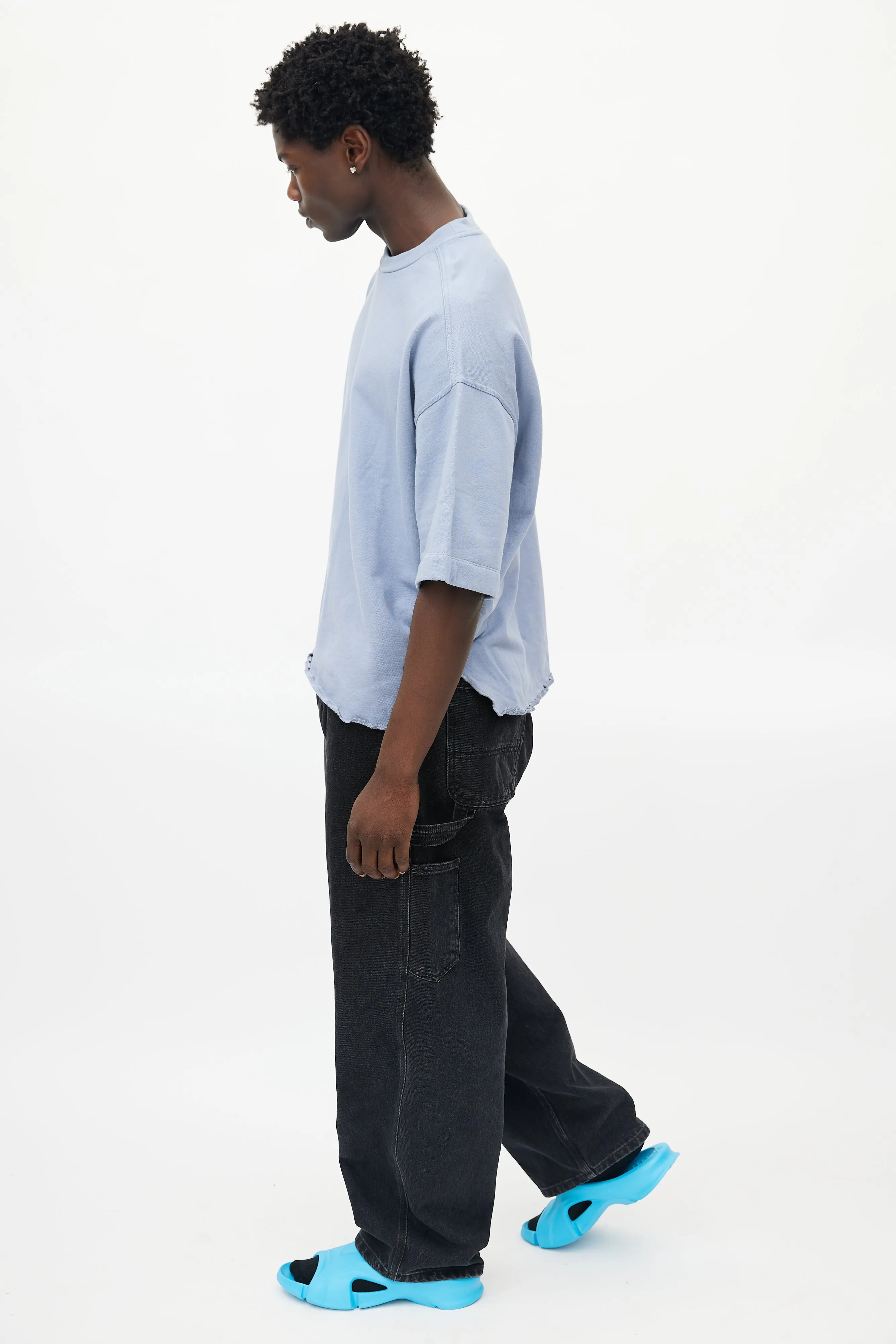 Blue Short Sleeve Sweatshirt