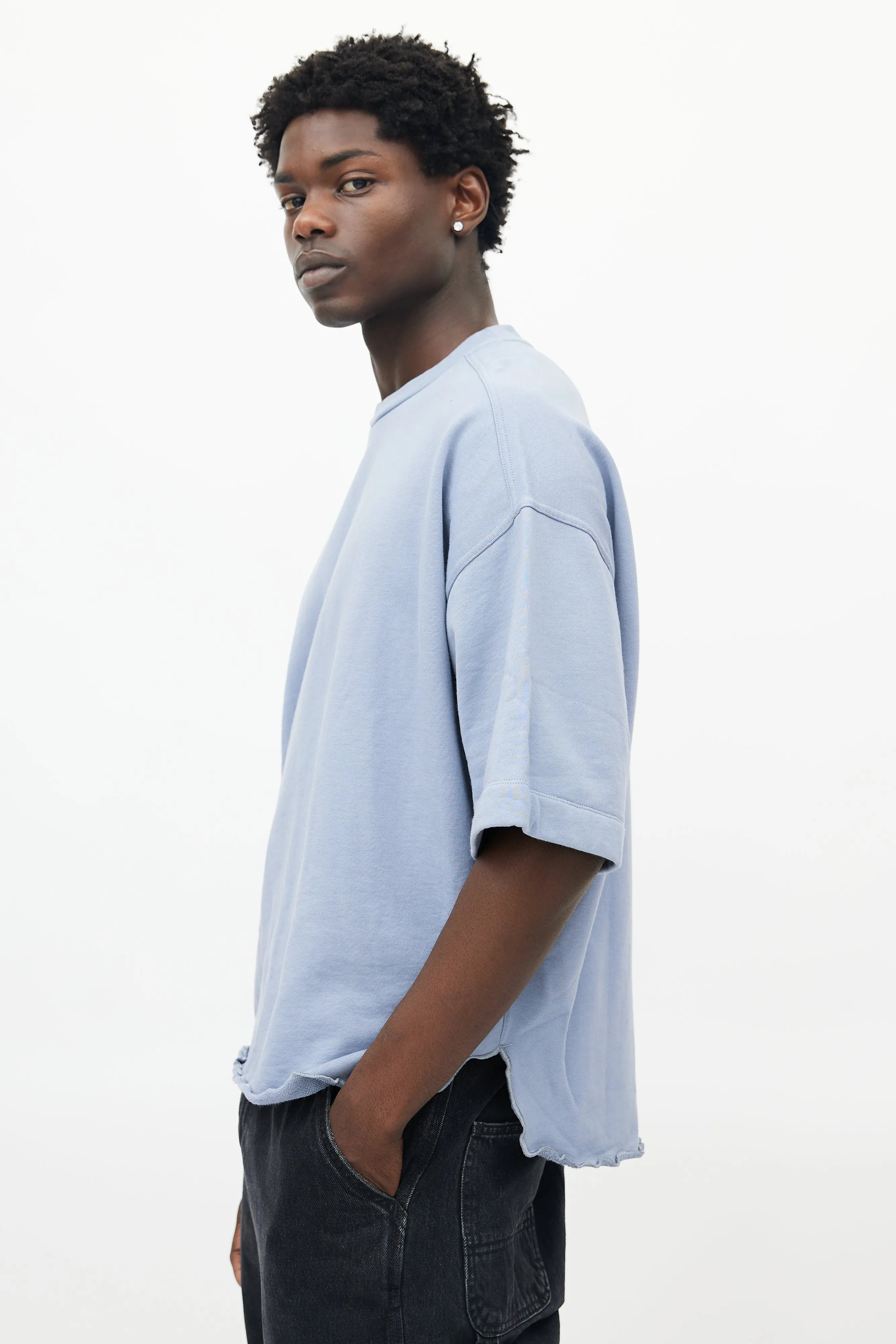 Blue Short Sleeve Sweatshirt