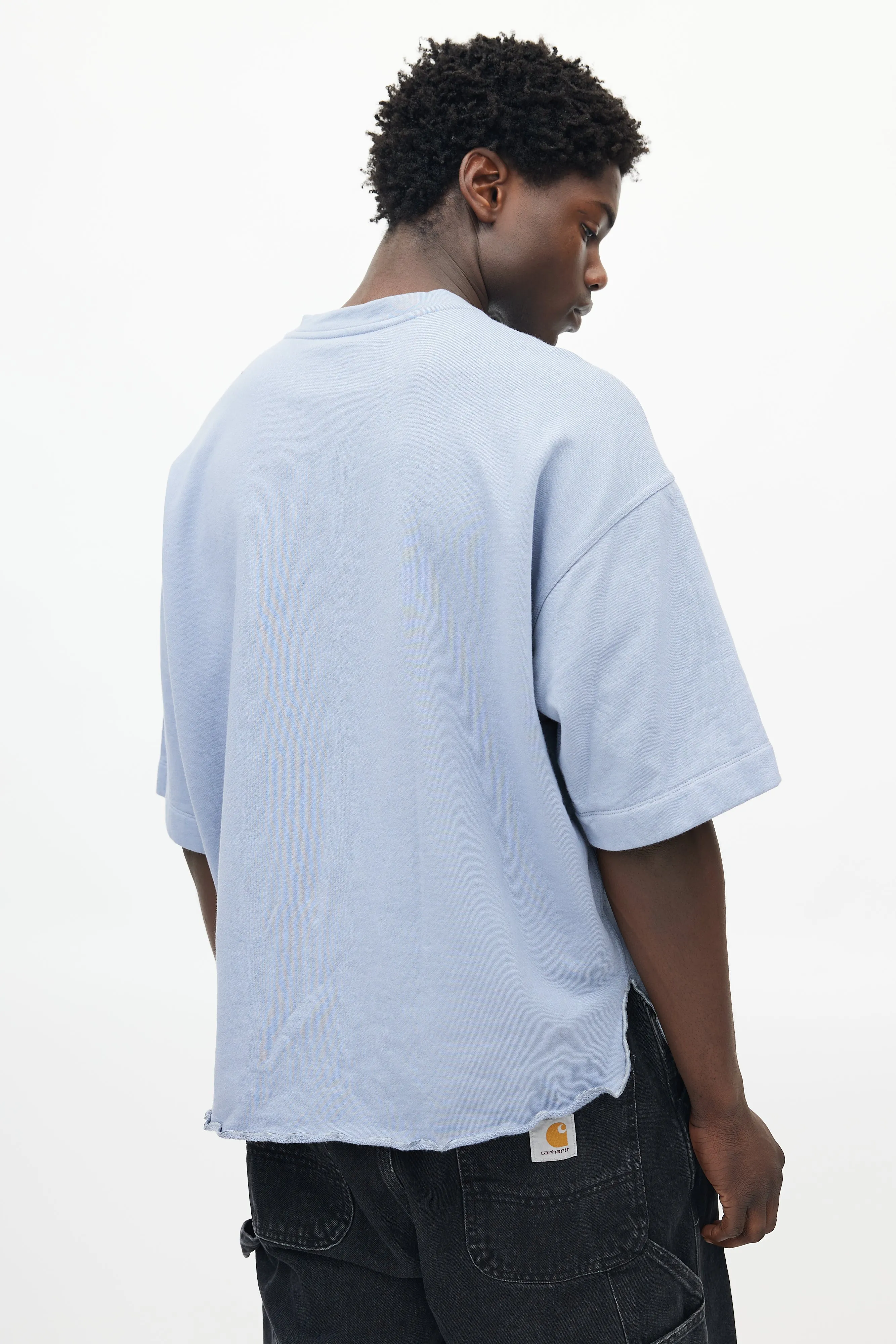 Blue Short Sleeve Sweatshirt
