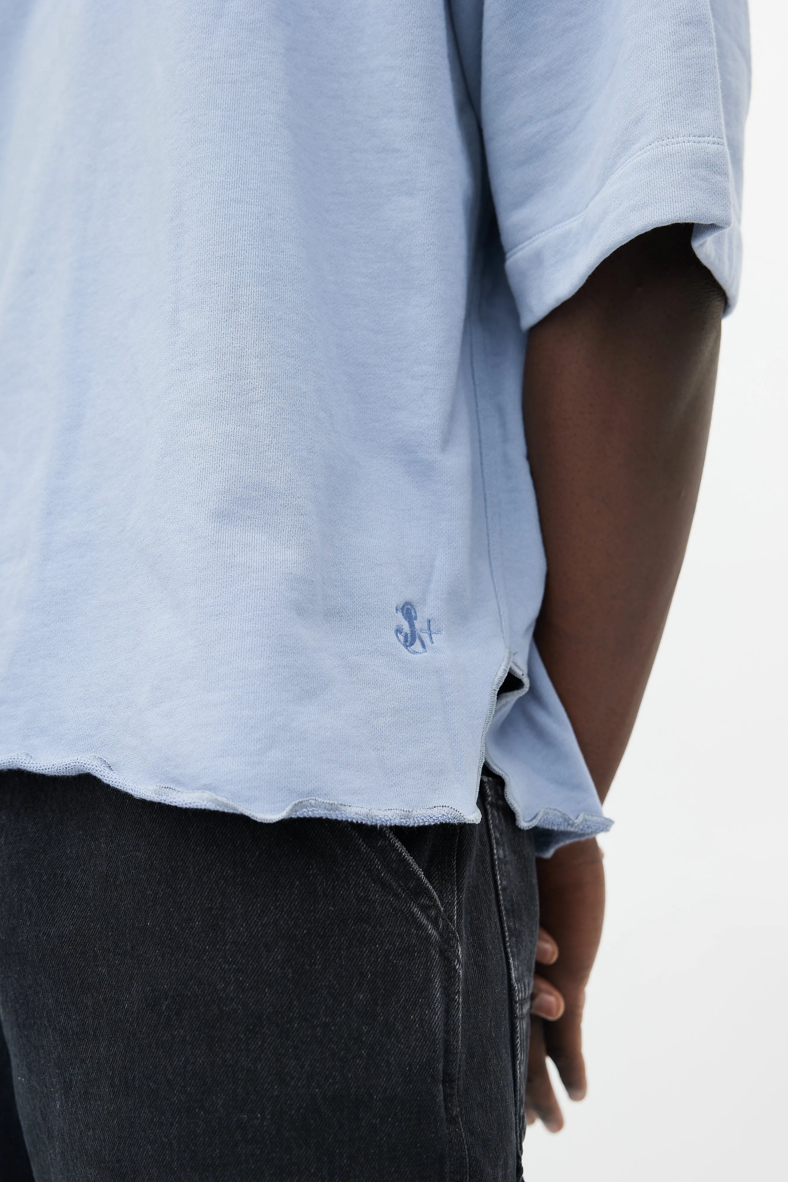 Blue Short Sleeve Sweatshirt