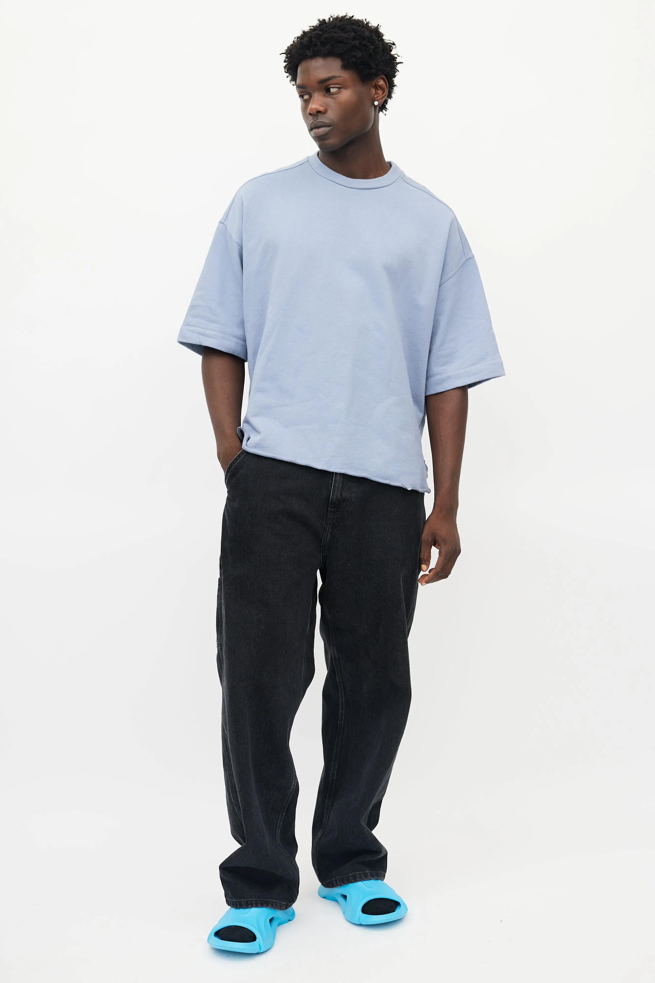 Blue Short Sleeve Sweatshirt