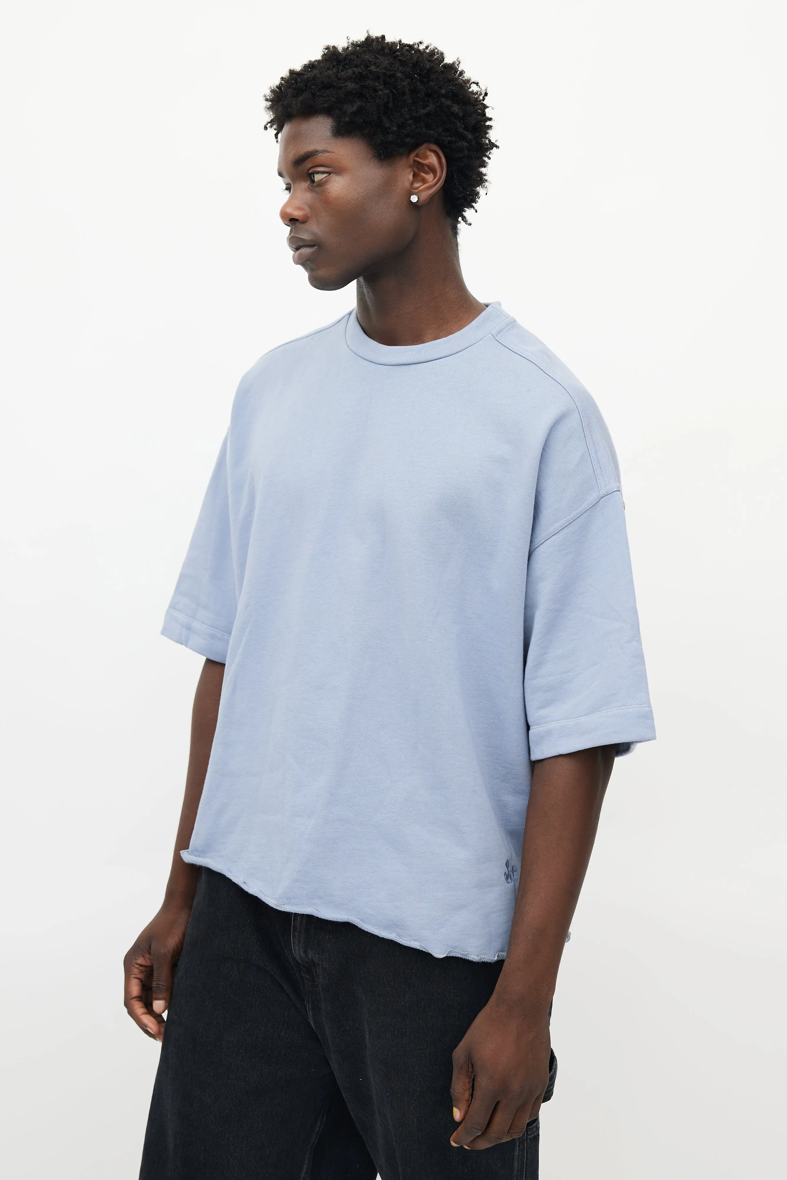 Blue Short Sleeve Sweatshirt