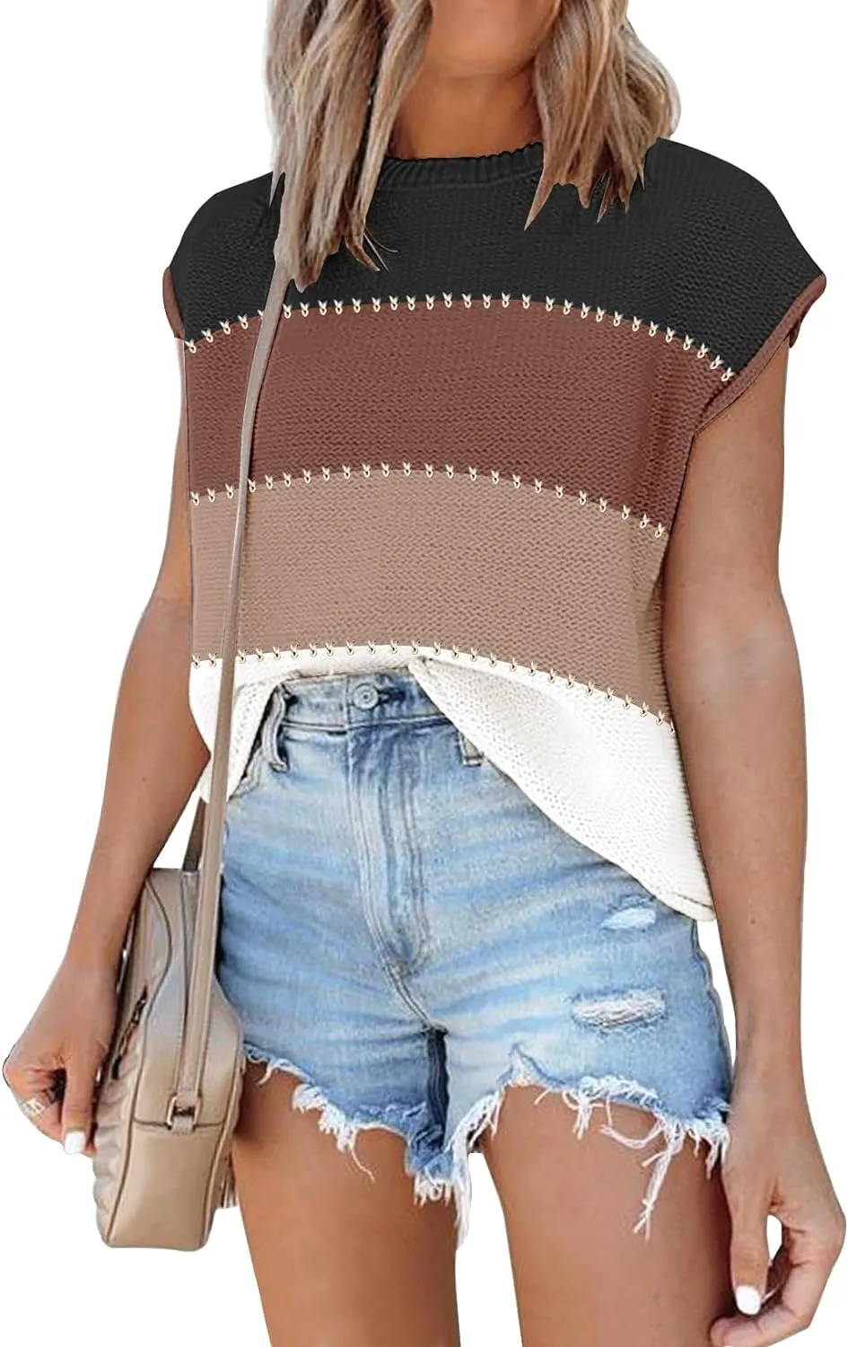 Cap Sleeve Knit Sweater