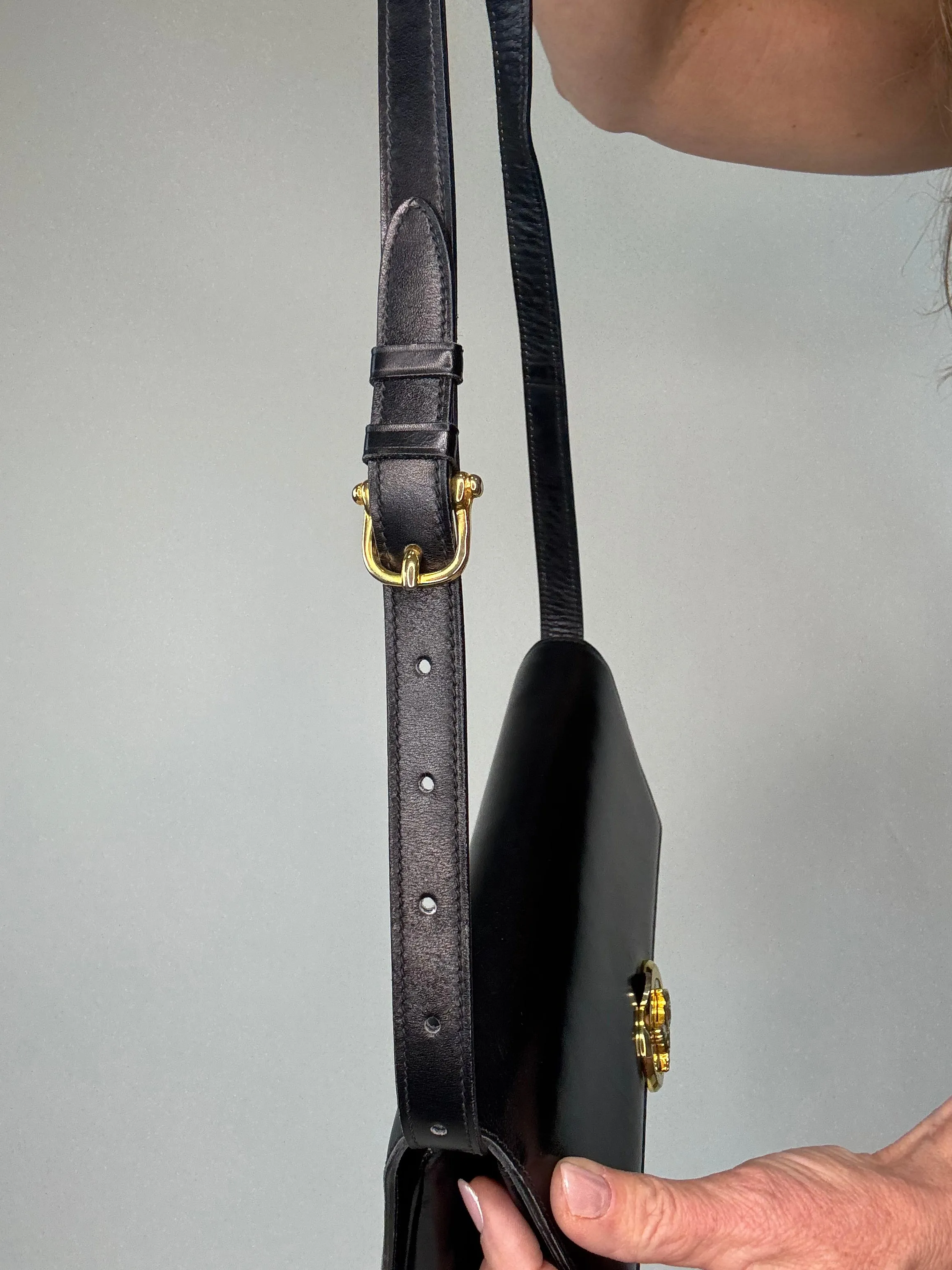 Celine Rare Horse Carriage Bag With Triomphe Chain