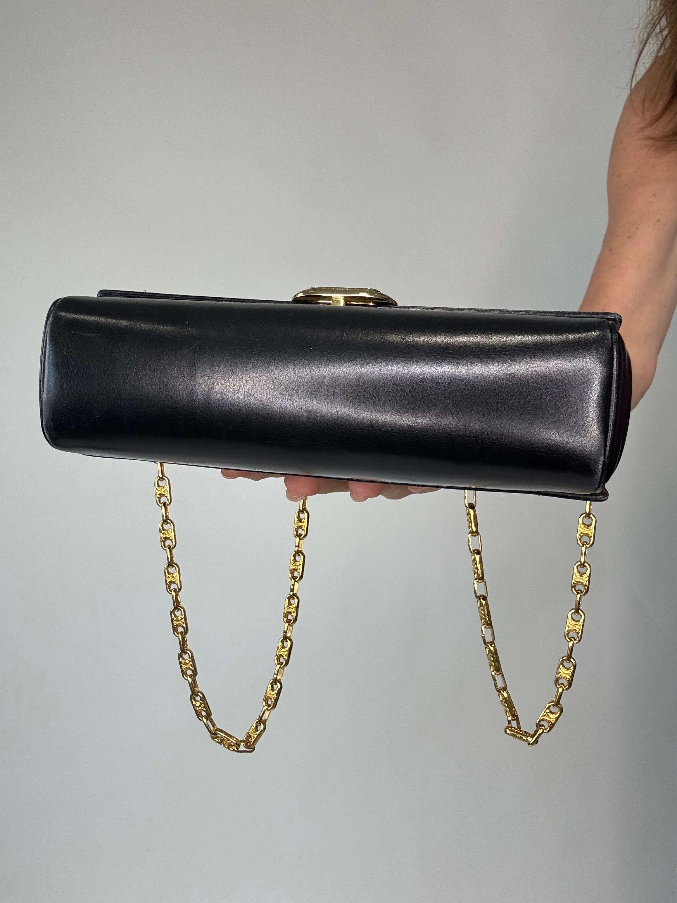 Celine Rare Horse Carriage Bag With Triomphe Chain