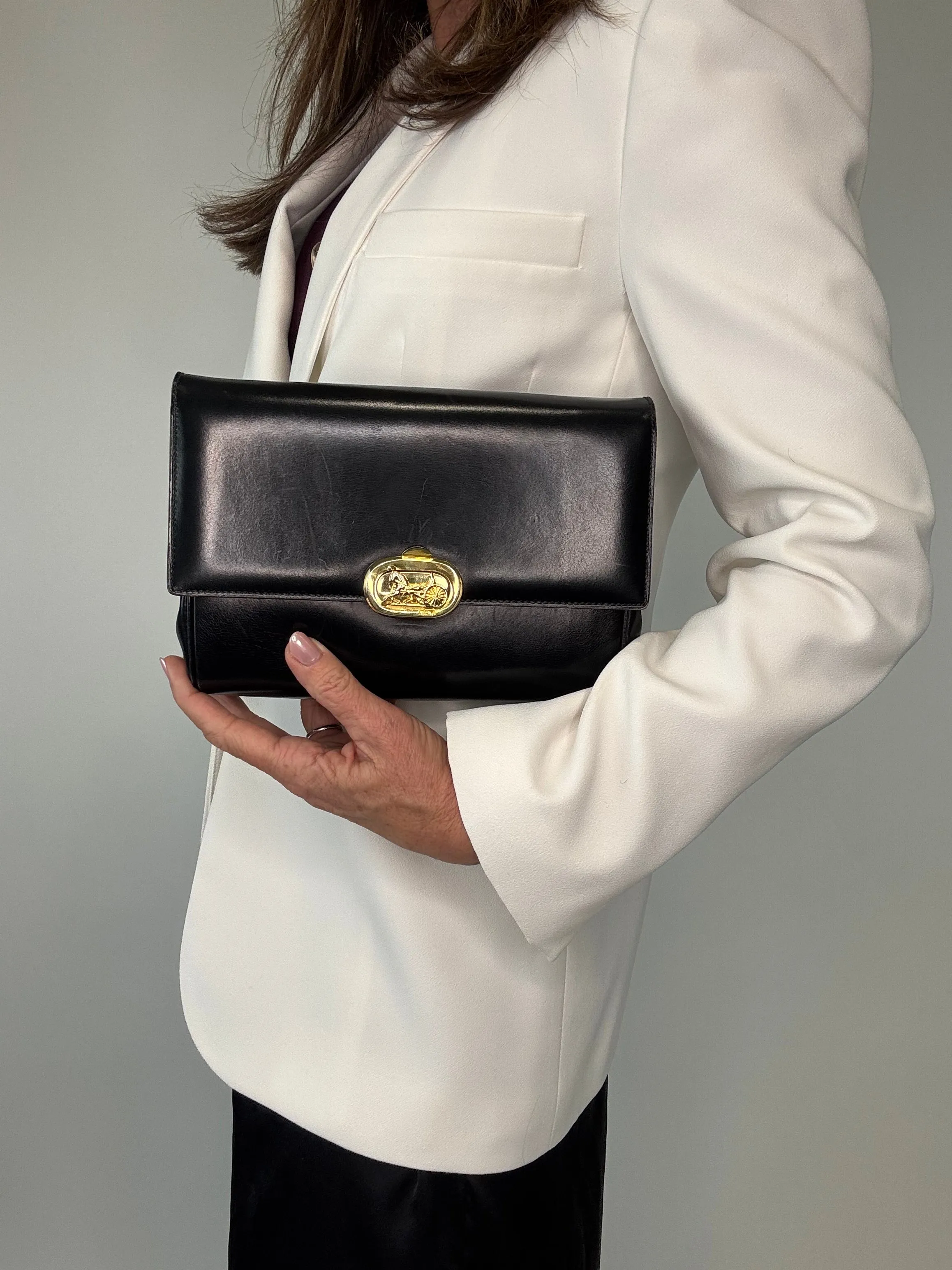 Celine Rare Horse Carriage Bag With Triomphe Chain