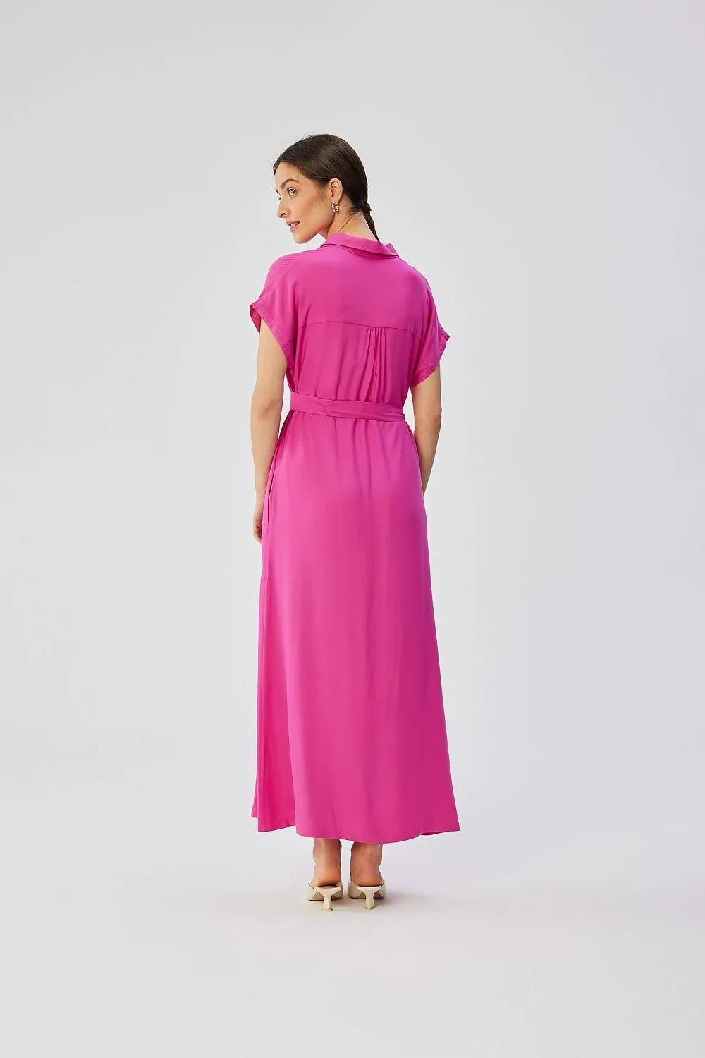 Chic Viscose Collared Maxi Dress