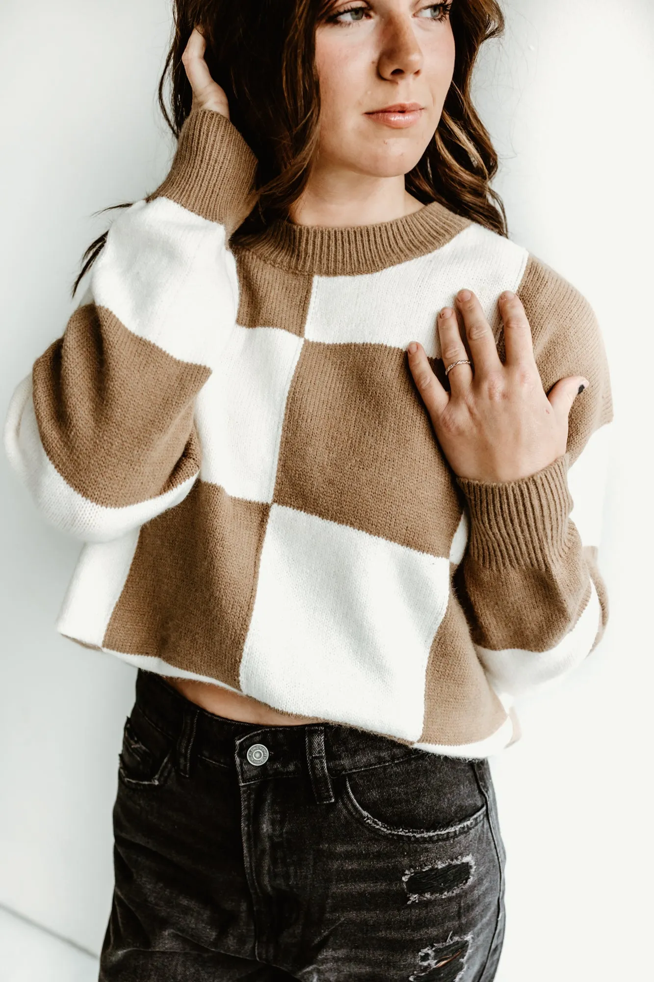Classic Checker Round Neck Sweater