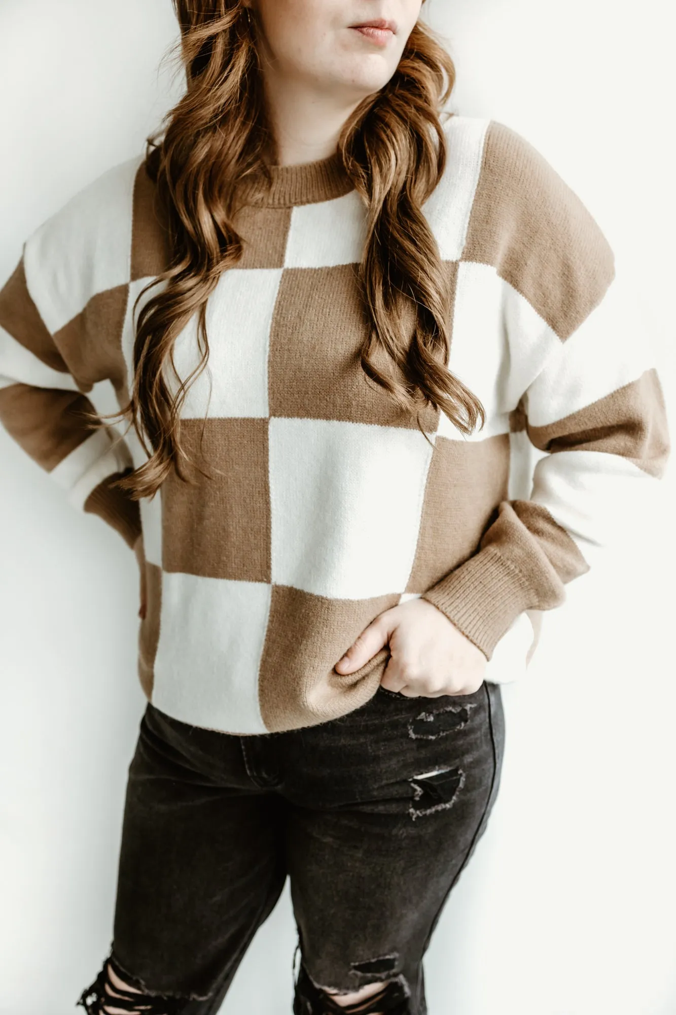 Classic Checker Round Neck Sweater
