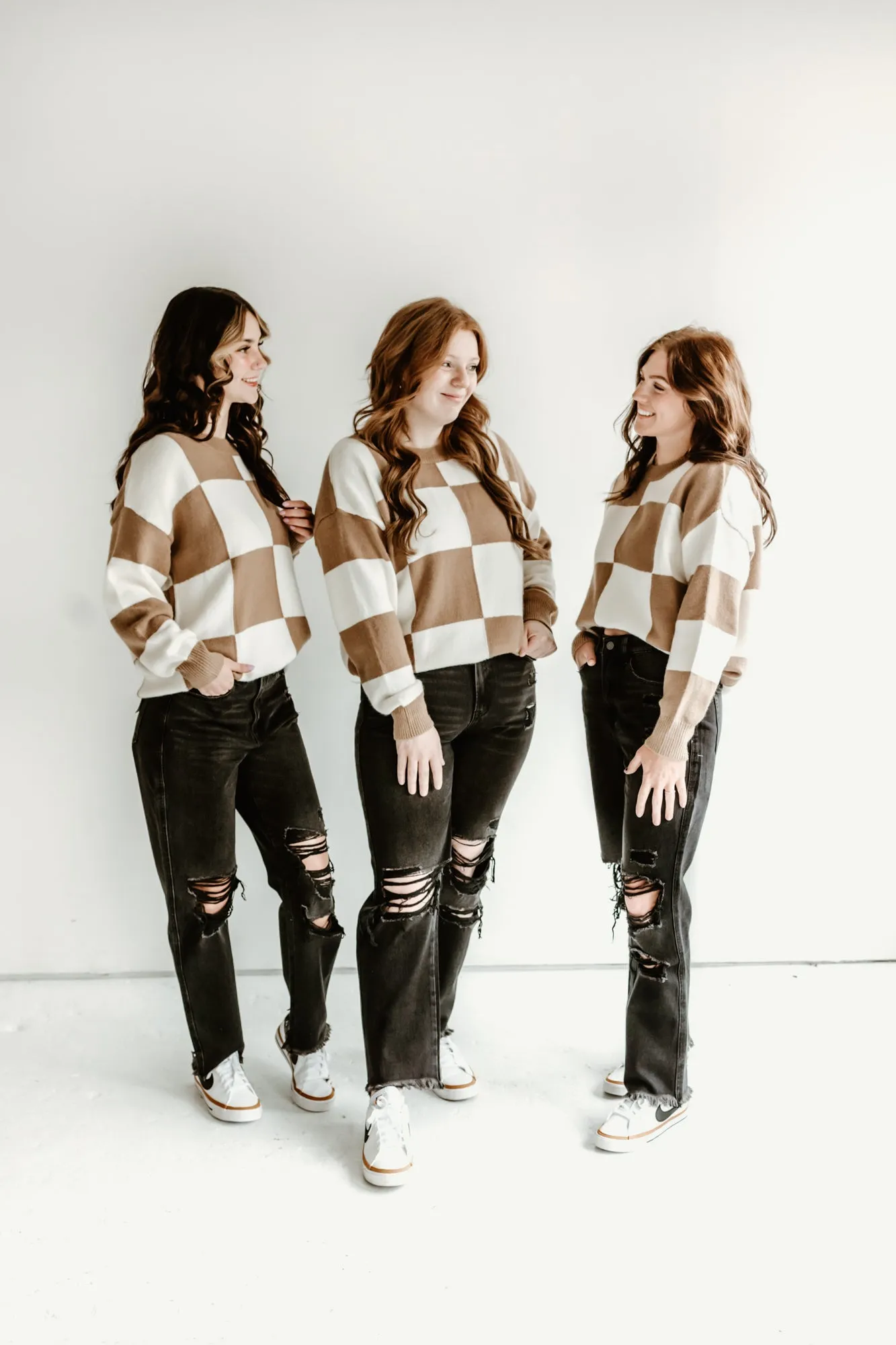 Classic Checker Round Neck Sweater