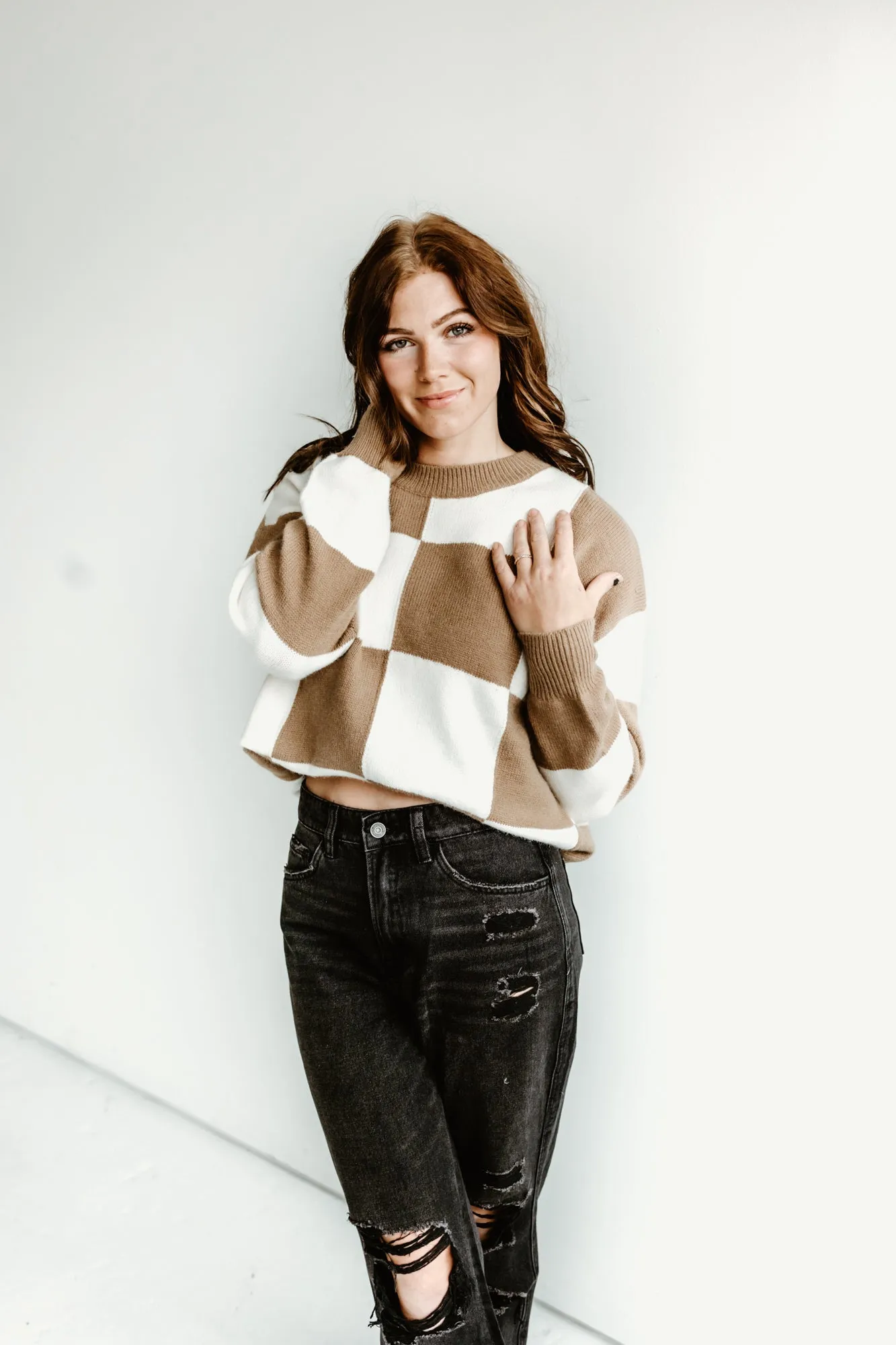 Classic Checker Round Neck Sweater