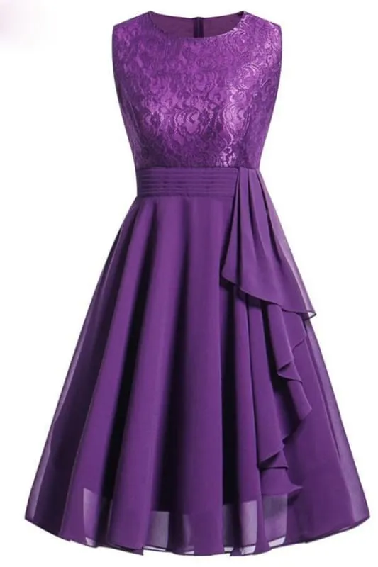 Elegant Long Dress Pageant Lace Midi Dress