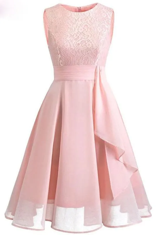 Elegant Long Dress Pageant Lace Midi Dress