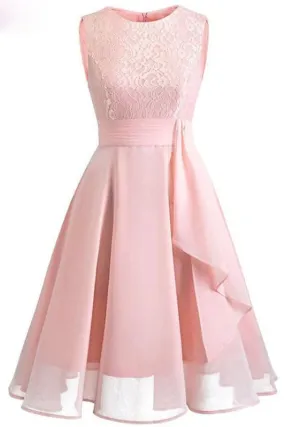 Elegant Long Dress Pageant Lace Midi Dress