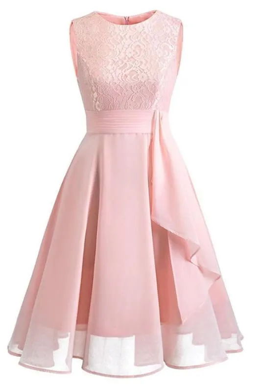 Elegant Long Dress Pageant Lace Midi Dress