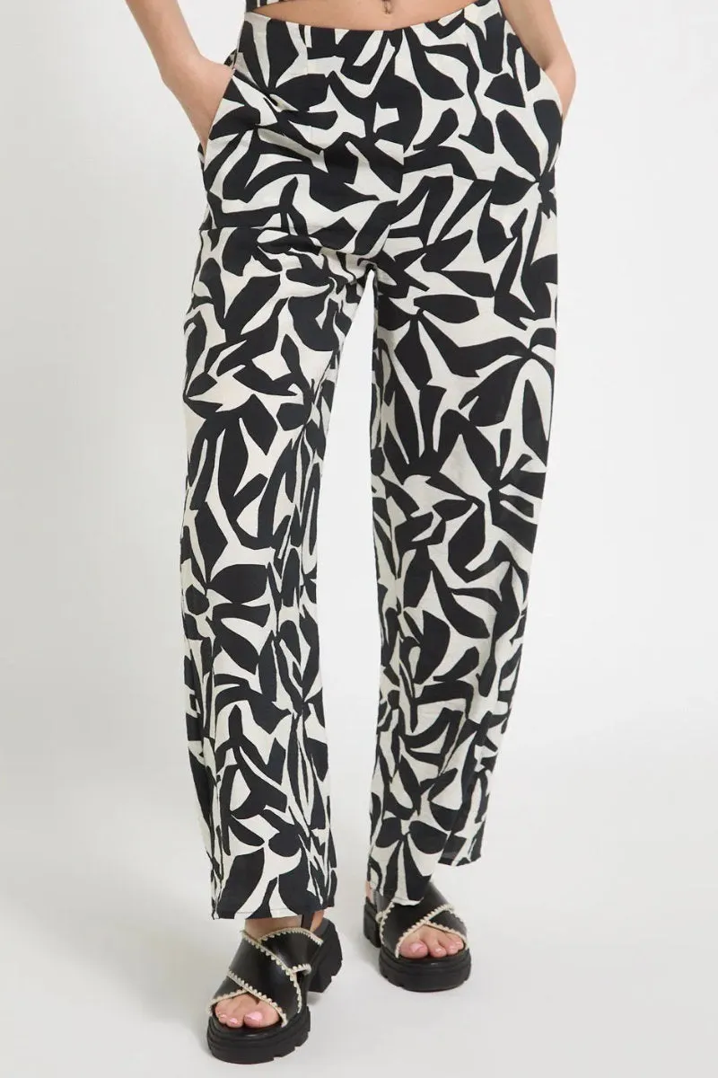 Ex Dunnes Store Monochrome Wide Leg Trousers