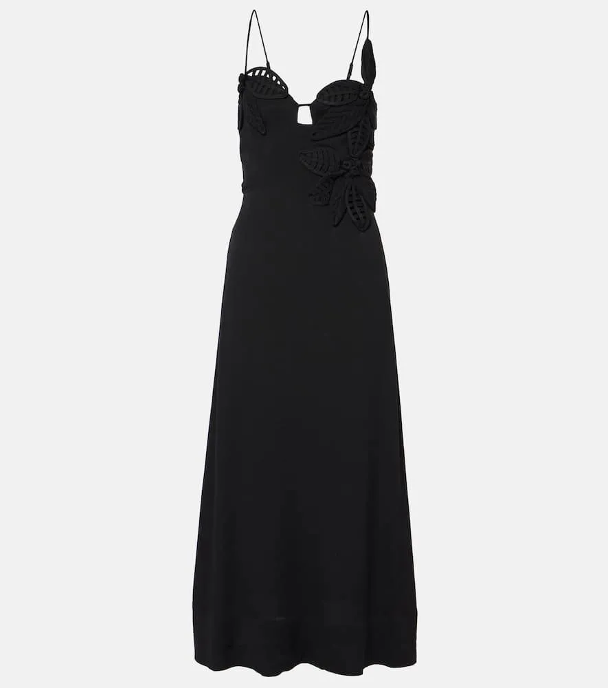 Farm Rio Lace-trimmed maxi dress