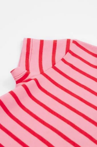 Frugi Camille Applique T-Shirt - Stripe/Strawberry
