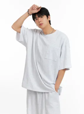 Men's Oversized Cozy Pocket T-Shirt IG402