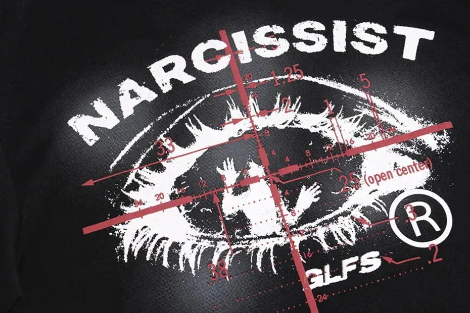 'Narcissist' Graphic Print Cotton T-Shirt