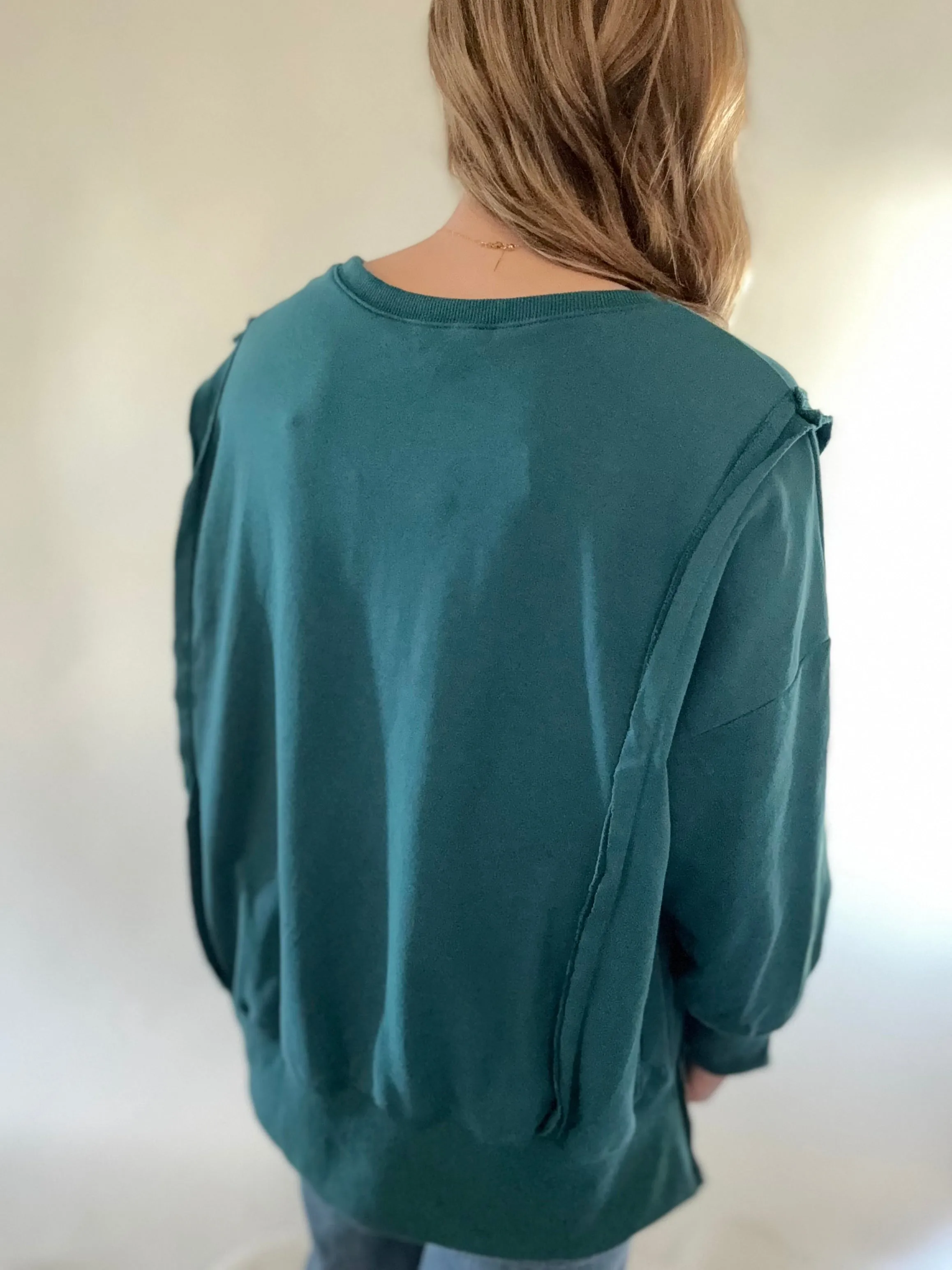 Oversized Crew with Trim Detail