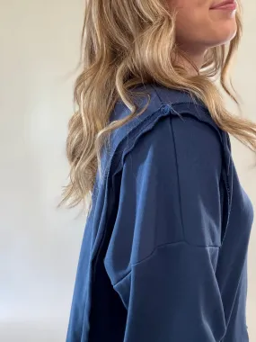 Oversized Crew with Trim Detail