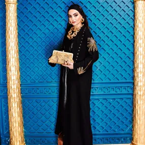 PALM GOLD SLEEVE BLACK COVER UP