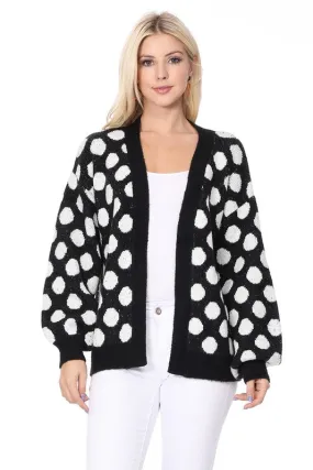 Polka Dot Jacquard Sweater Shrug Cardigan Polka Dot Jacquard Sweater Shrug Cardigan