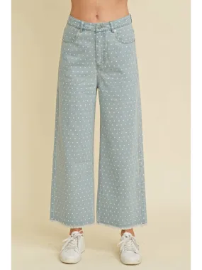 Polka Dot Wide Leg Jean