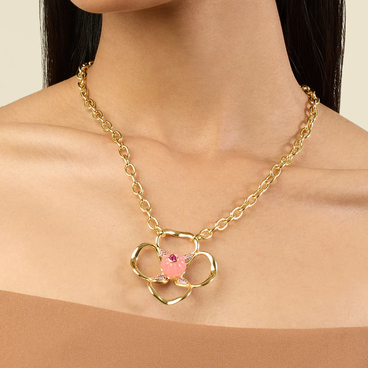 Rosé Glow Pendant Necklace