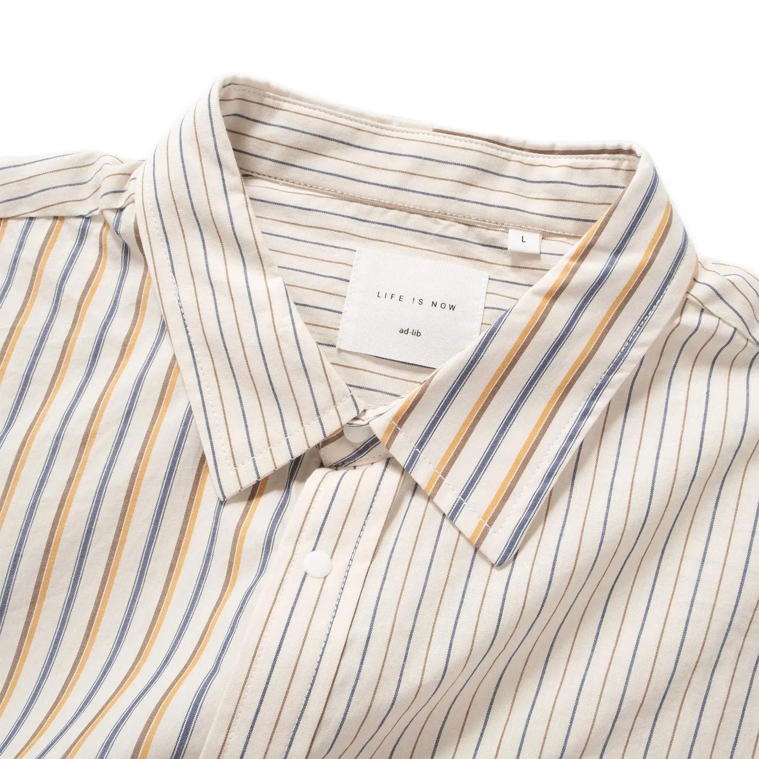 (ST451) Stripe Patchwork Short Sleeve Shirt