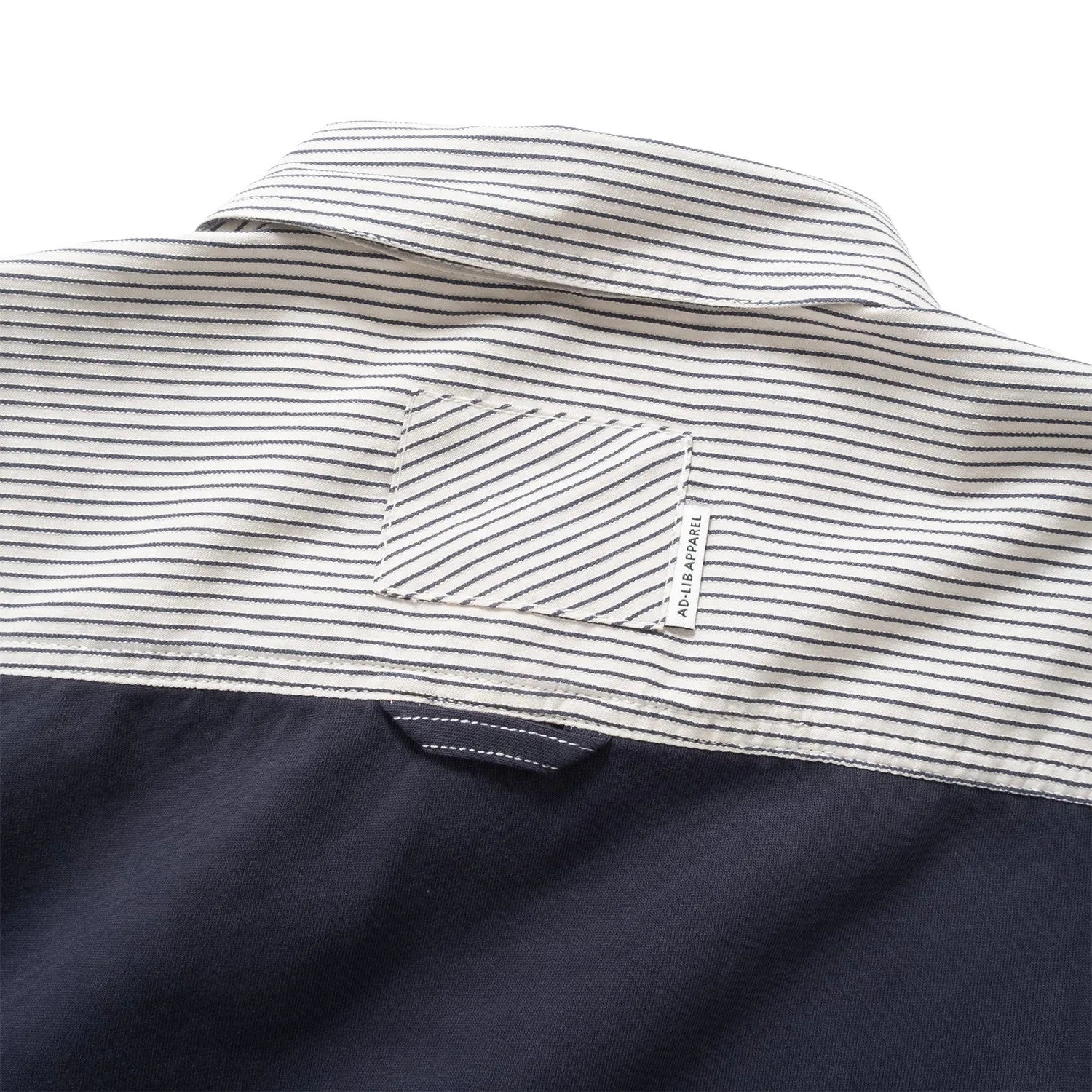 (ST452) Stripe Contrast Short Sleeve Shirt