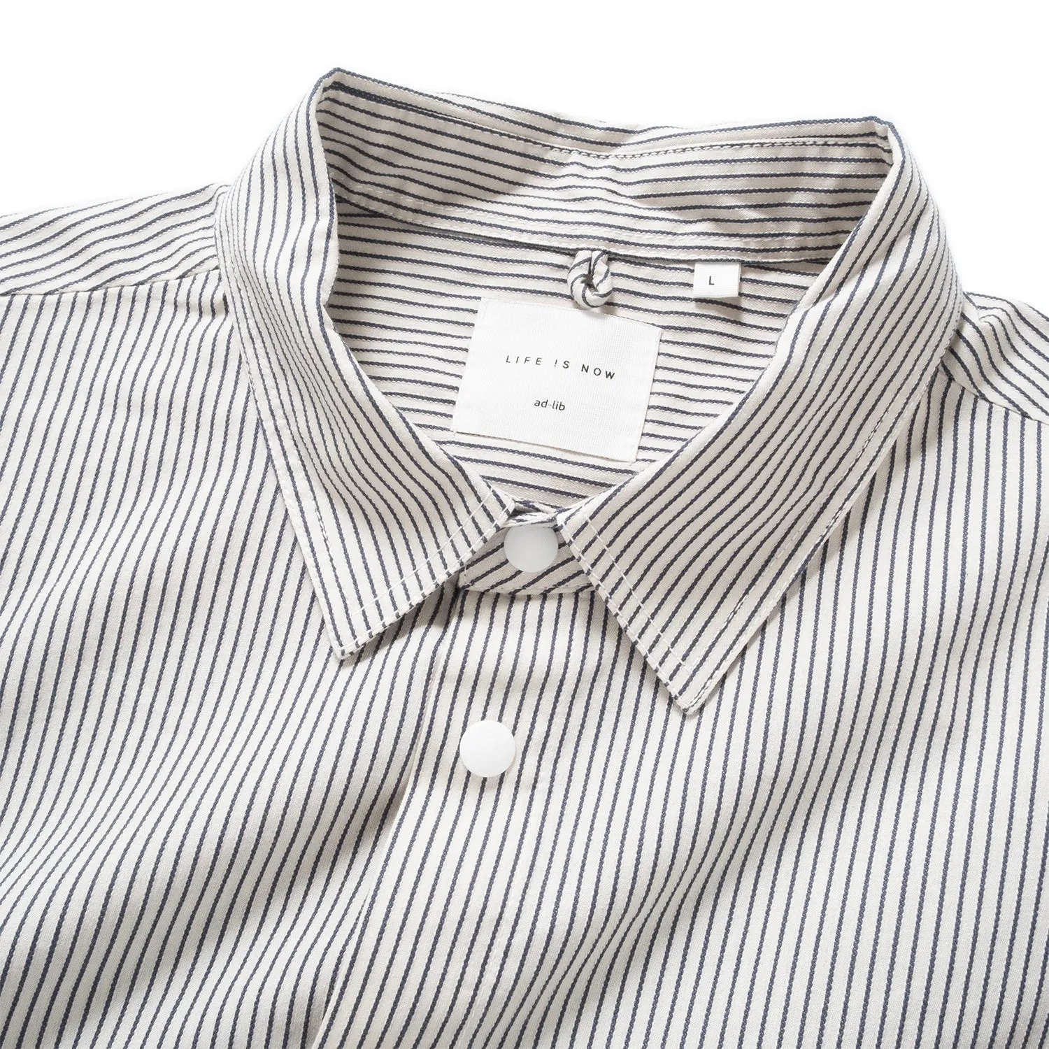 (ST452) Stripe Contrast Short Sleeve Shirt