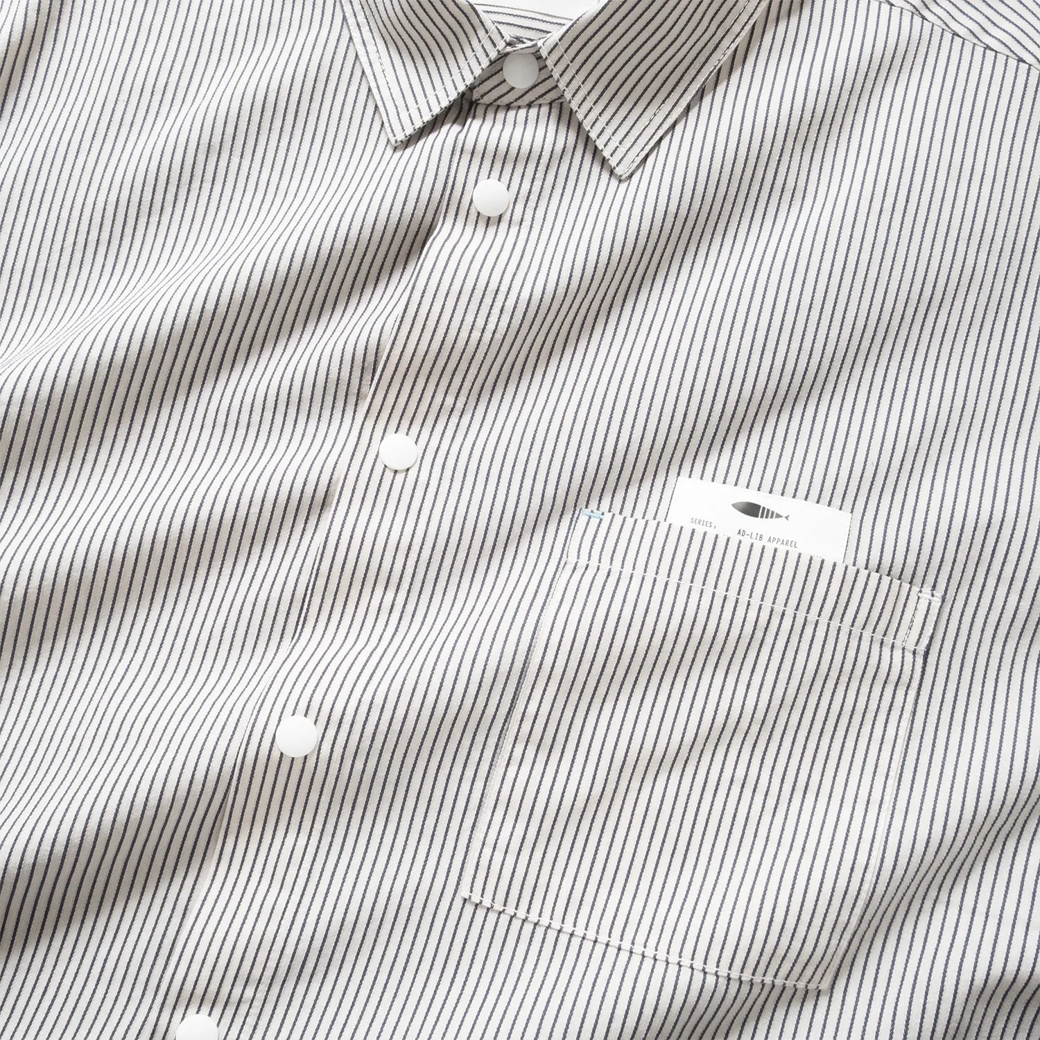 (ST452) Stripe Contrast Short Sleeve Shirt