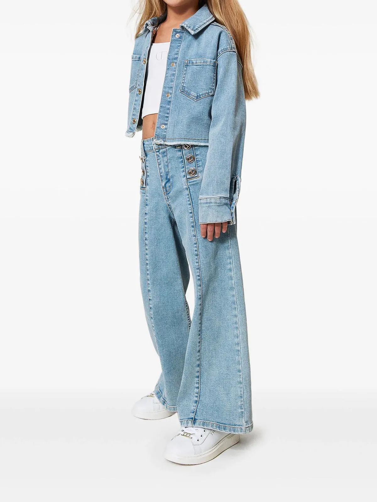 Twinset-Girls' wide leg denim jeans-251GJ2541